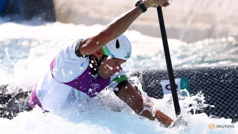Olympics-Canoeing-Savsek leads men's slalom, Funk in front in women's kayak Olympics-Canoeing-Savsek leads men's slalom, Funk in front in women's kayak