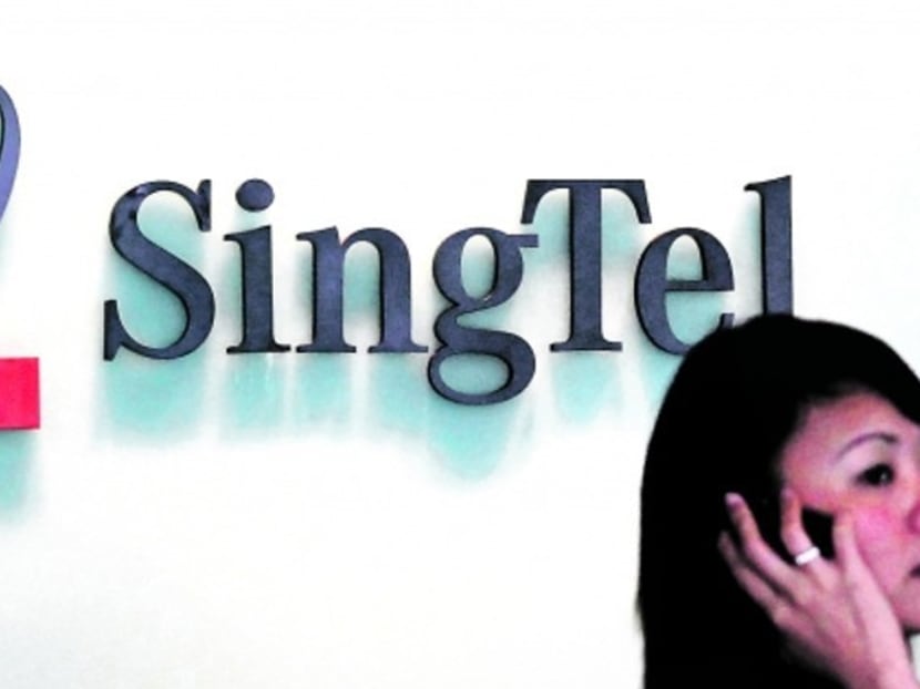 Logo of SingTel, a telecommunications service provider in Singapore. Photo: Channel NewsAsia
