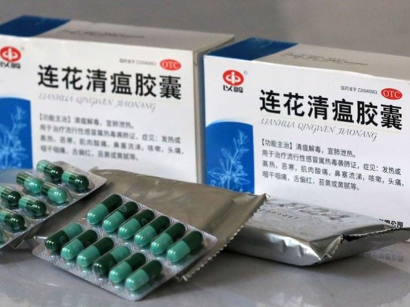 HSA said Lianhua Qingwen traditional Chinese medicine products (pictured) are not approved to treat or alleviate symptoms of Covid-19.