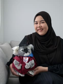 Ms Nurul Jalil (pictured) did a course with private education provider Kaplan and graduated with a bachelor of arts degree from Australia's Murdoch University. 