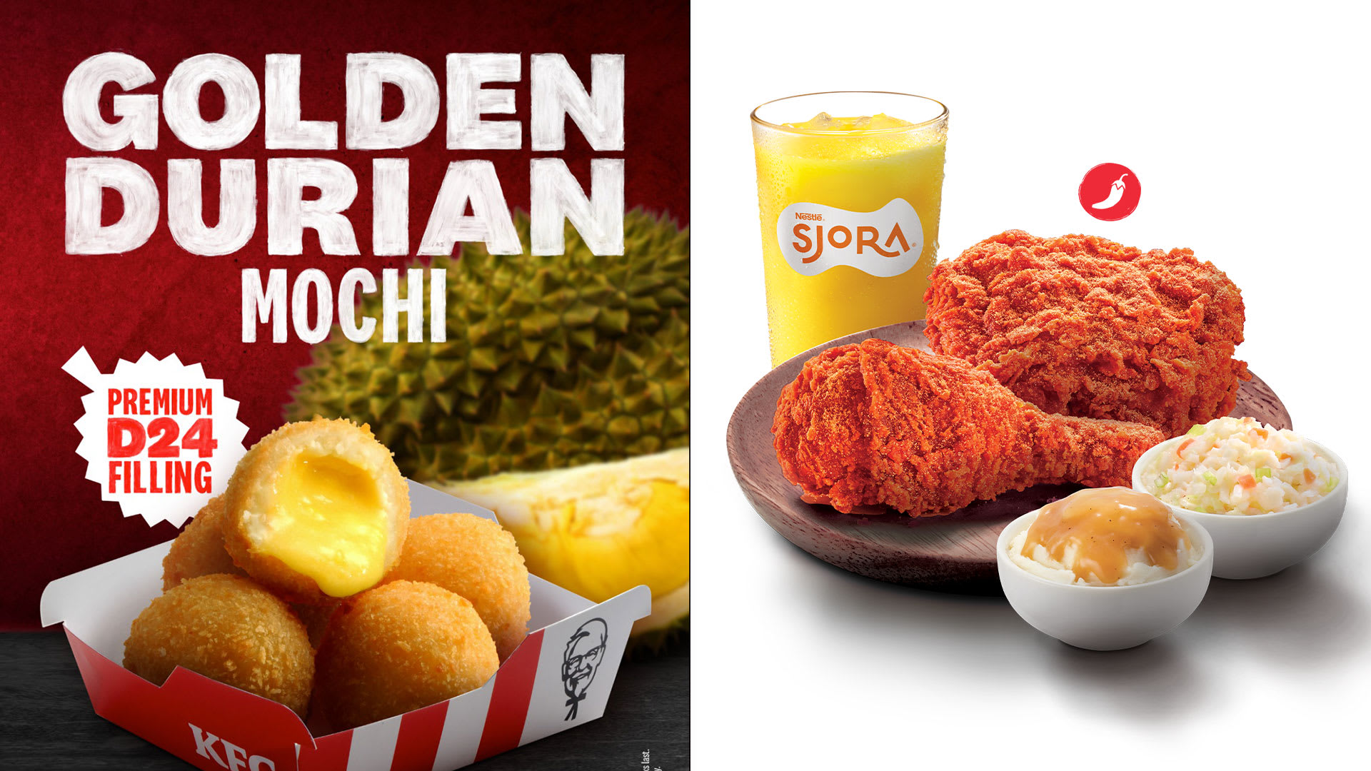 KFC Launching Fried Durian Mochi With Molten D24 Filling KFC Launching Fried Durian Mochi With Molten D24 Filling