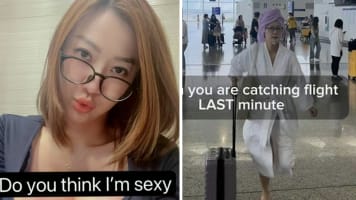 Ex-TVB Actress Ashley Chu Runs Around Airport Wearing Bathrobe For Social Media