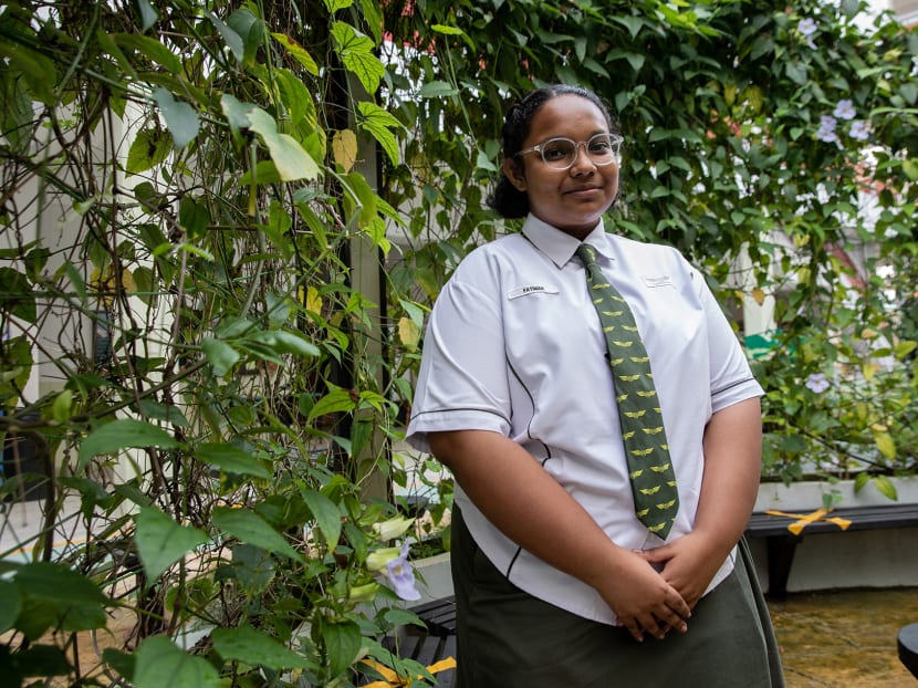 Fatimah Saayimah Mohamed Amin collected her GCE N-Level examination results at Changkat Changi Secondary School on Dec 17, 2021. Fatimah Saayimah Mohamed Amin collected her GCE N-Level examination results at Changkat Changi Secondary School on Dec 17, 2021.