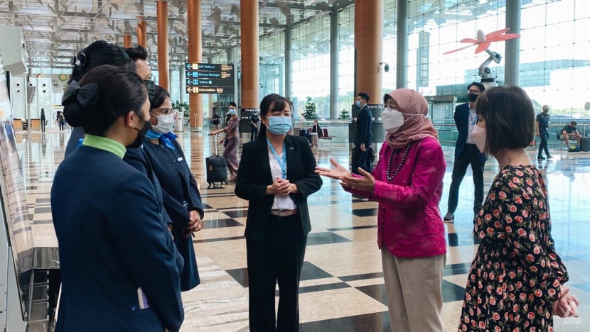 President Halimah pays tribute to Changi Airport staff for resilience during COVID-19