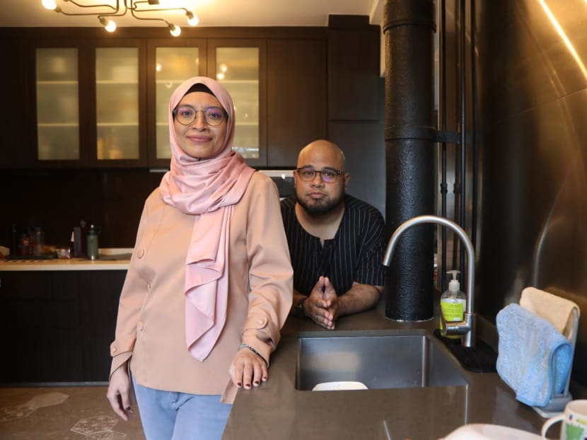 Masrina Abu Bakar is the main breadwinner in the family while her husband Saiful Amri is a stay-at-home husband.