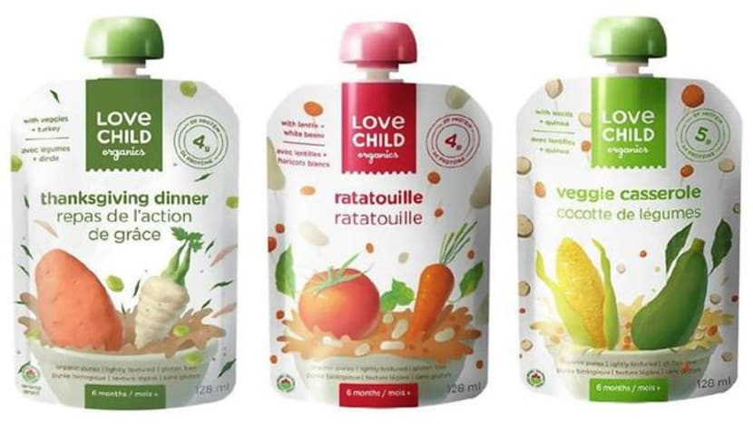 Makanan bayi Love Child Organics ditarik balik kerana pembungkus rosak