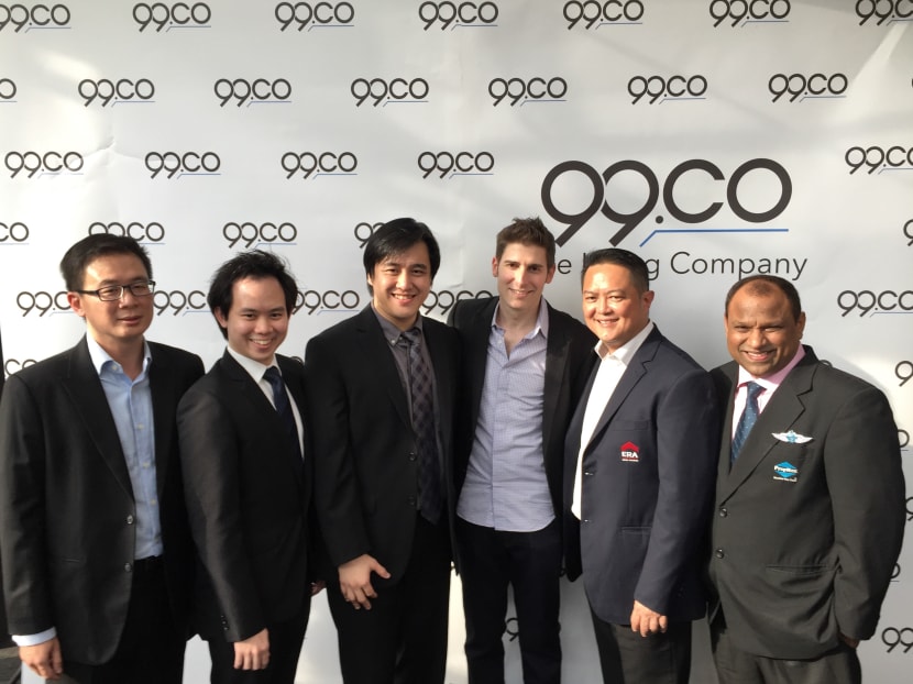 From left: Tan Kok Keong (CEO, REMS), Evan Chung (VP, DTZ), Darius Cheung (CEO, 99.co), Eduardo Saverin (co-founder of Facebook and investor of 99.co), Eugene Lim (KEO, ERA), Mohd Ismail (CEO, Propnex).  Photo: 99.co