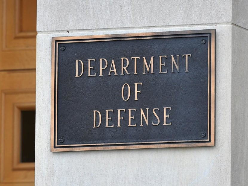 A Department of Defense plaque is seen outside the Pentagon in Washington, DC on Oct 6, 2021.