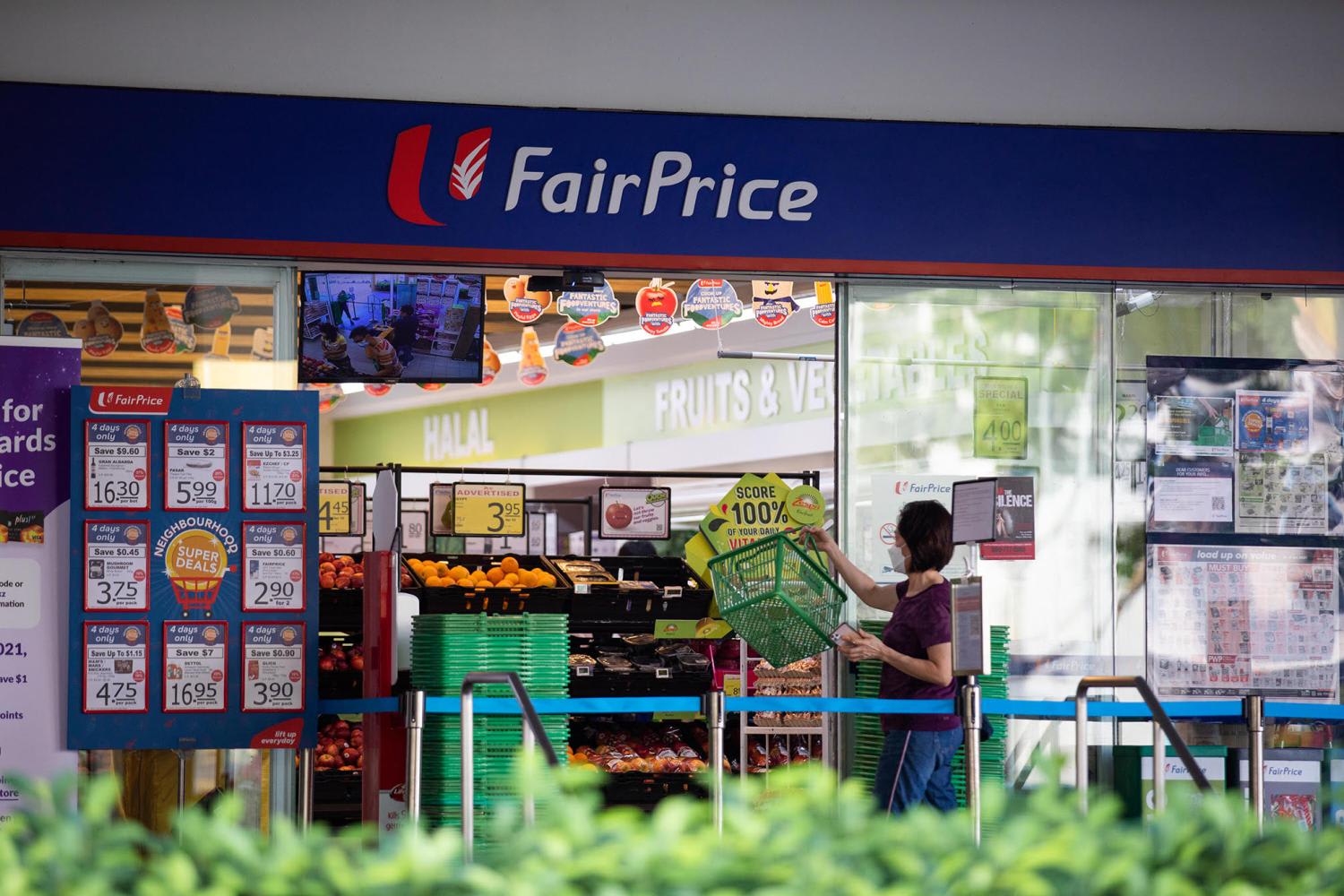 Items at NTUC FairPrice supermarkets that will be offered at 1 per cent discount will include essential buys such as fresh fruits, vegetables, meats and household cleaners.