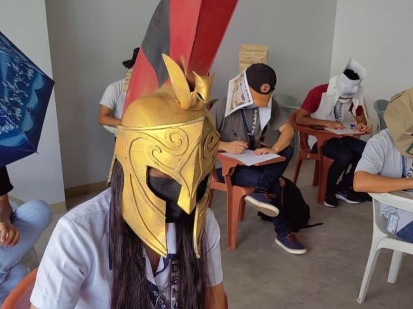 #trending: Creative ‘anti-cheating’ hats by university students in Philippines go viral #trending: Creative ‘anti-cheating’ hats by university students in Philippines go viral