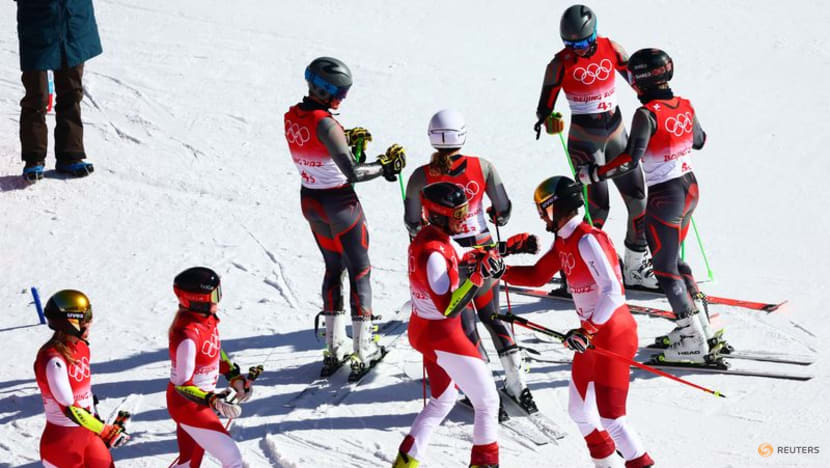 Alpine skiing-Austria win gold in mixed team, Shiffrin's US miss out Alpine skiing-Austria win gold in mixed team, Shiffrin's US miss out
