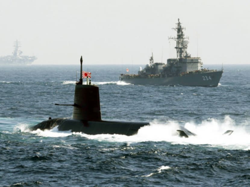 A Soryu-class submarine, during a fleet review. Japan faces a Nov 30 deadline to submit a final proposal to Australia for its next-generation submarine. PHOTO: BLOOMBERG