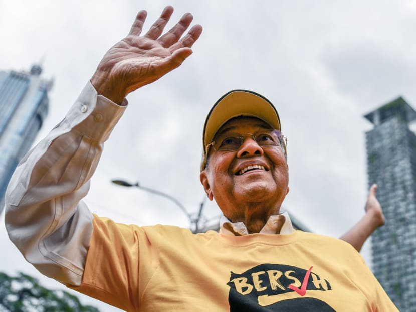Dr Mahathir Mohammed at a Bersih 5.0 rally on Nov 19. He frequently calls for the resignation of PM Najib Razak. Photo: AFP