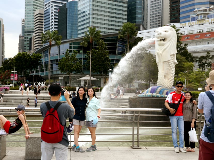 Tourists at the Merlion Park. TODAY file photo