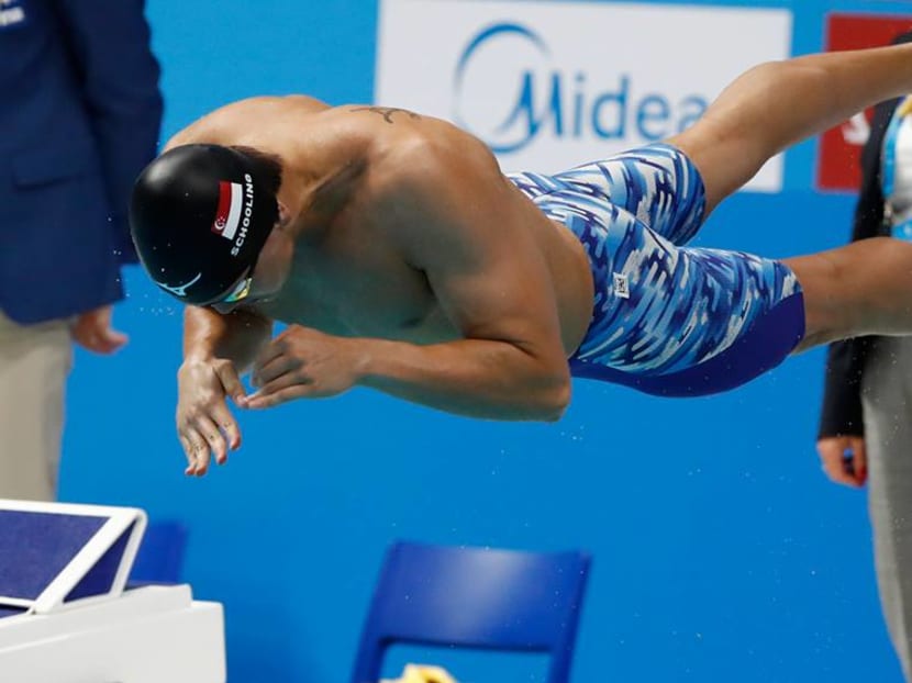 Joseph Schooling has set himself a new target of clinching gold in the 50m and 100m butterfly at the Fina swimming championships in Budapest. Photo: Reuters