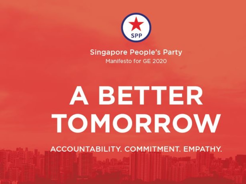 A screengrab showing the cover page of the Singapore People’s Party's manifesto.