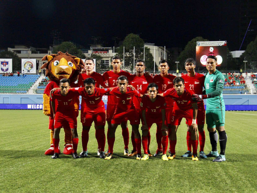 The Singapore team that started the game against Turkmenistan on Tuesday (Sept 5). Photo: Football Association of Singapore