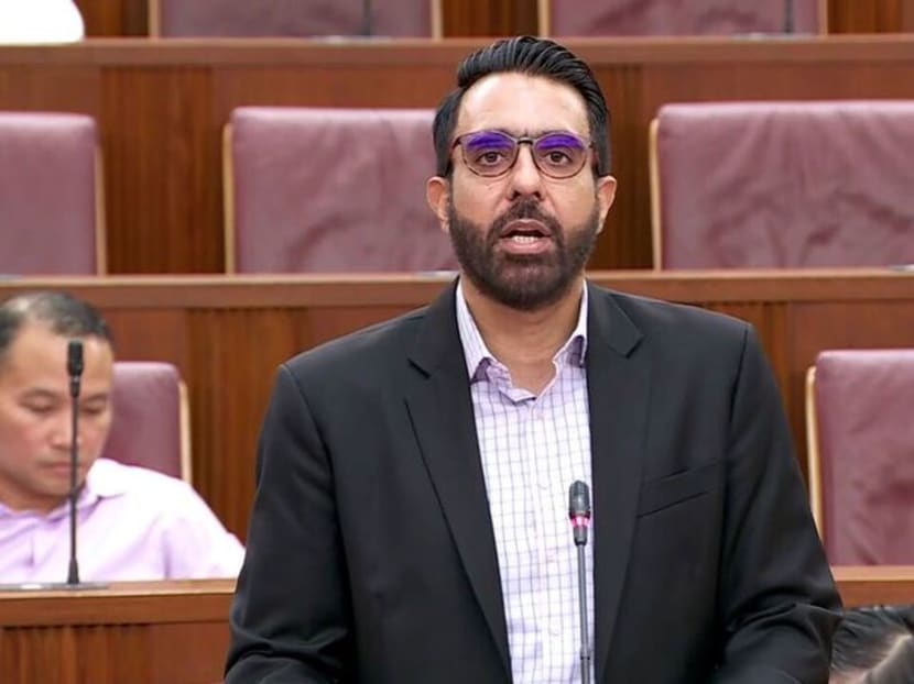 Leader of the Opposition Pritam Singh speaking in Parliament on Feb 22, 2023.