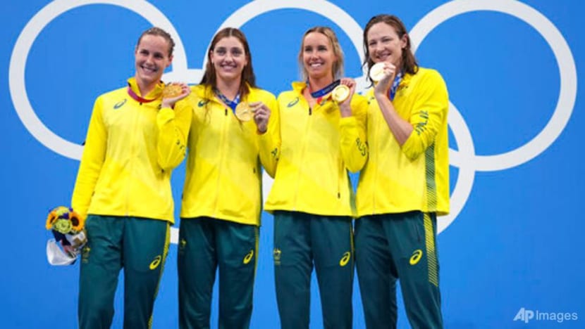 Swimming: Australia smash world record to win women's 4x100m relay Olympic gold - CNA