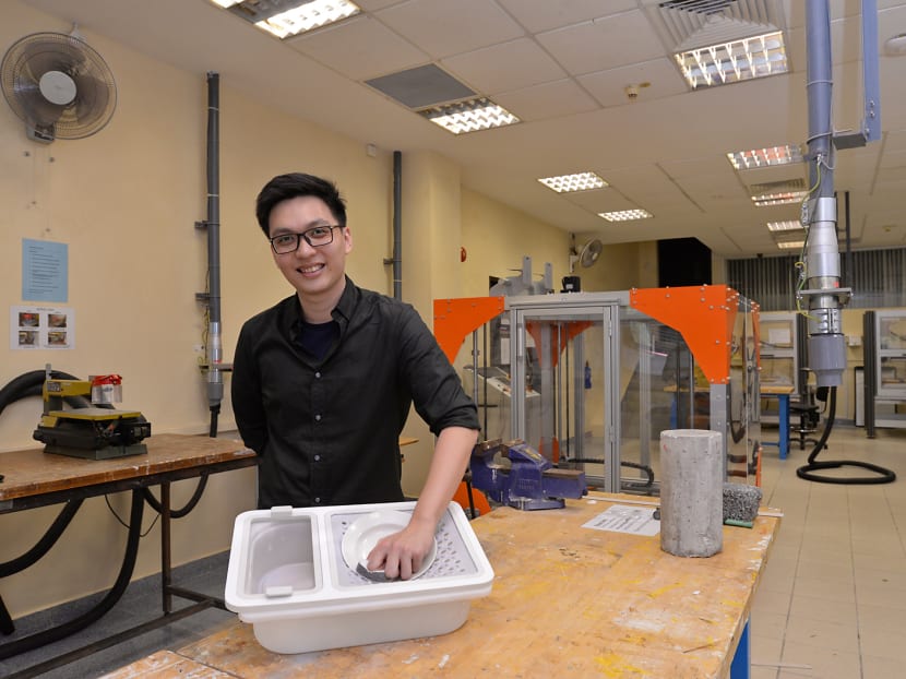 Mr Loren Lim, who spent his final year as a student at the National University of Singapore’s (NUS) Division of Industrial Design developing Oneware. Photo: Robin Choo/TODAY