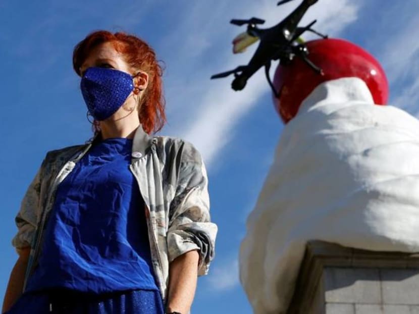 Giant cherry with cream, fly and drone unveiled on London's Fourth Plinth Giant cherry with cream, fly and drone unveiled on London's Fourth Plinth