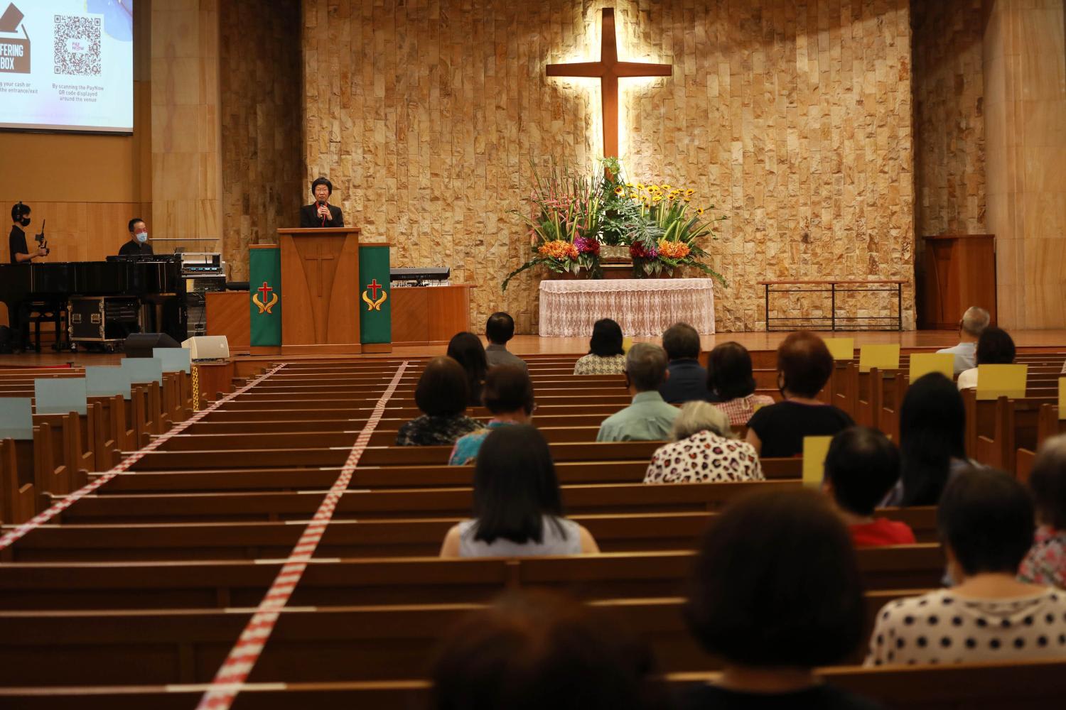 A service held at Faith Methodist Church in July 2021. 