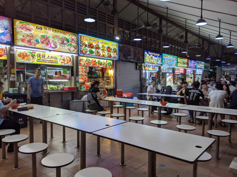 A view of Newton Hawker Centre on Feb 21, 2020.  Some 30 hawkers from 11 food centres across Singapore said that their businesses have been badly affected by the coronavirus outbreak, with takings down a third on average.