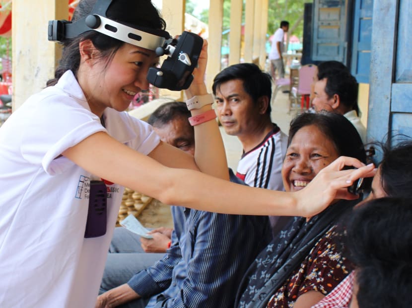Eye doctor Claudine Pang has volunteered in rural areas in Sri Lanka, China and Cambodia, where she conducts eye screenings, treats eye diseases and performs sight-saving surgery. Eye doctor Claudine Pang has volunteered in rural areas in Sri Lanka, China and Cambodia, where she conducts eye screenings, treats eye diseases and performs sight-saving surgery.