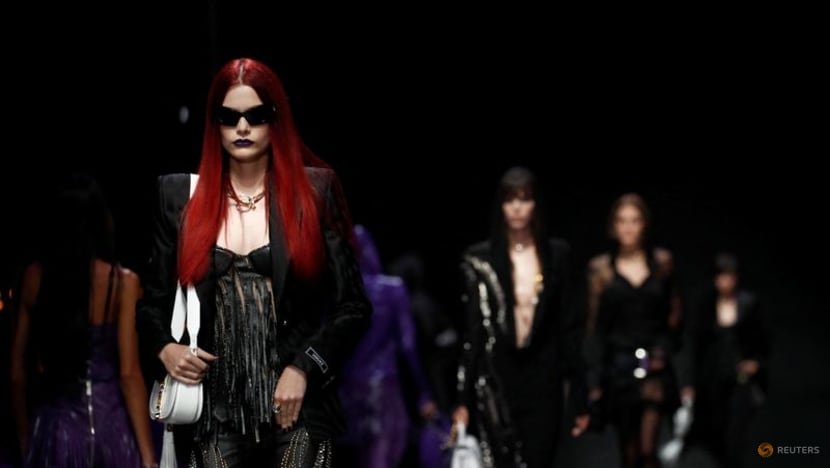 Cherckerboard reigns on Versace catwalk at Milan Fashion Week