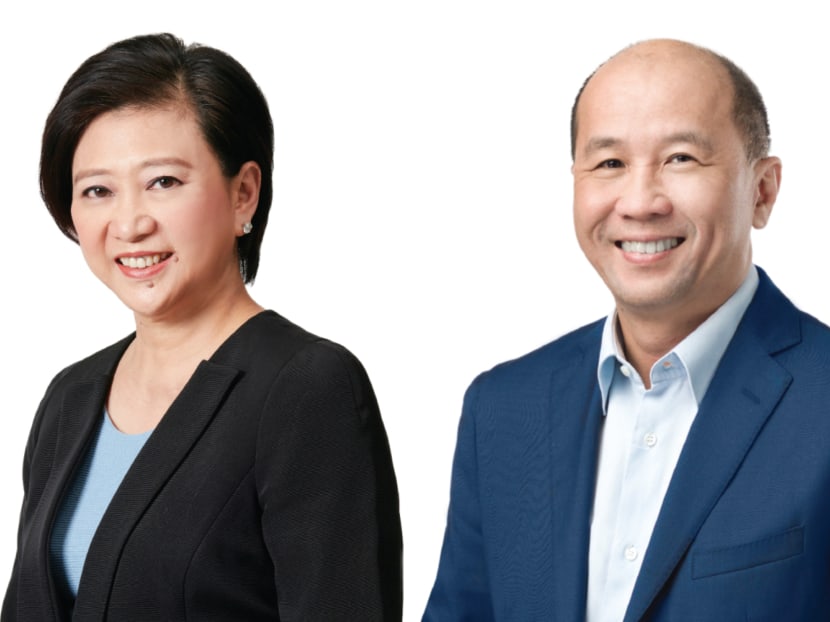 Singtel group CEO Chua Sock Koong (left) will retire on Jan 1, 2021, and will be succeeded by the CEO of Singtel's Singapore consumer business Yuen Kuan Moon (right).