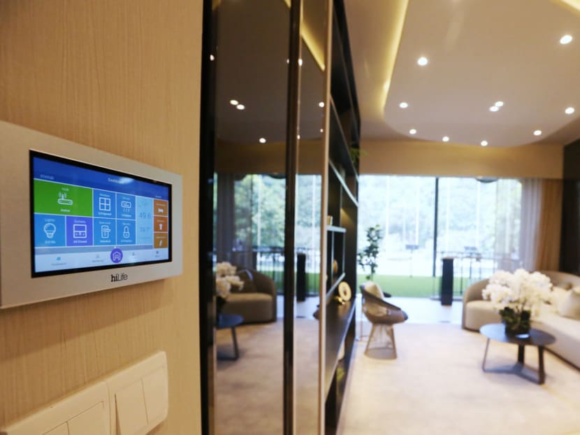 iNz Residence will have various enhancements, such as an 

all-in-one control panel with smart functions to control the washing machine, lights, and air-conditioning. Photo: Koh Mui Fong