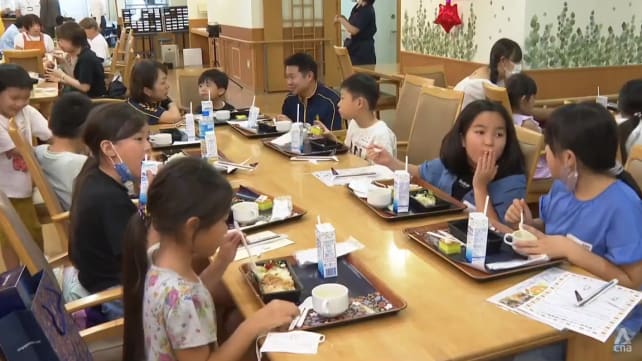 Children in Japan bring cheer to nursing homes by popping by for meals once a month