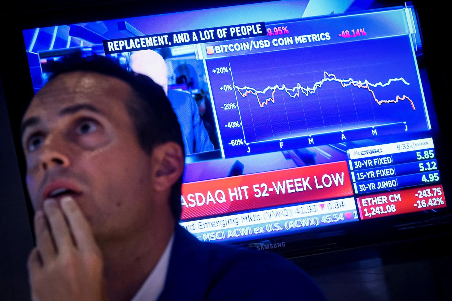 A trader works on the floor of the New York Stock Exchange (NYSE) in New York City, on June 13, 2022. A trader works on the floor of the New York Stock Exchange (NYSE) in New York City, on June 13, 2022.