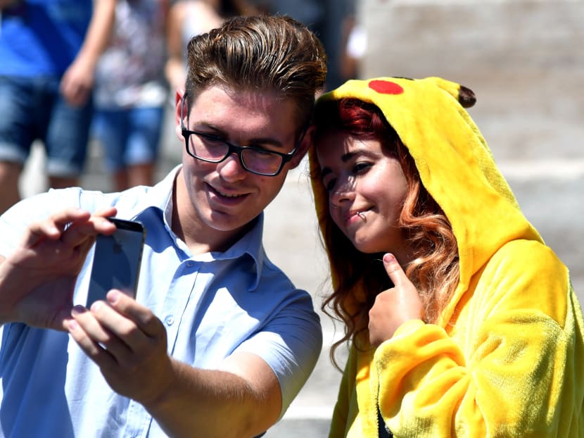 Pokemon Go gamers in Central Rome. Photo: AFP