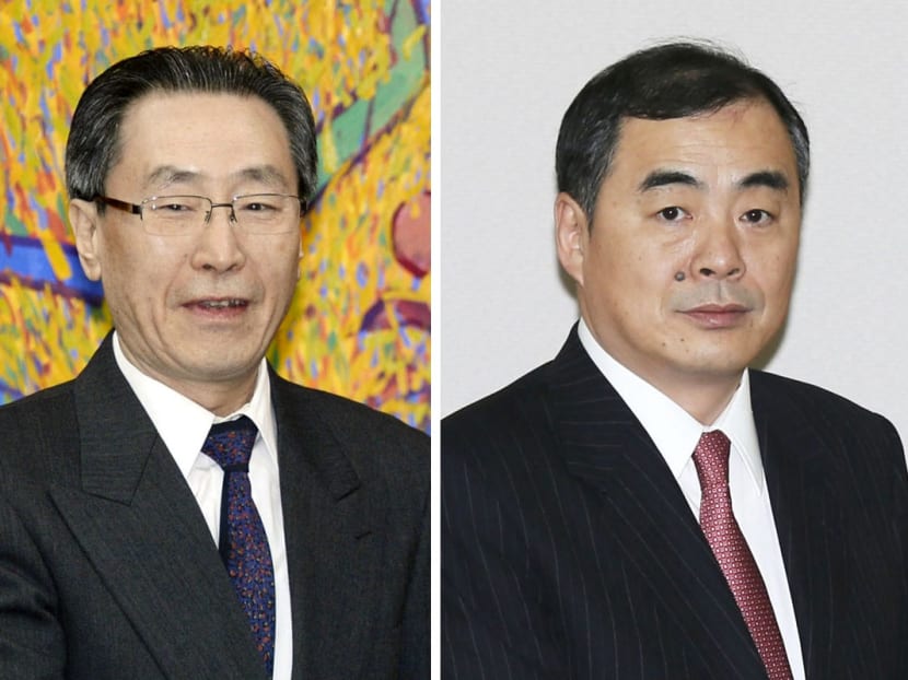 Combination photo shows Wu Dawei (L), China's special representative for Korean Peninsula affairs who chairs the six-party talks on North Korea's nuclear program, and Assistant Foreign Minister Kong Xuanyou. Kong has taken over the post from Wu, it was learned from diplomatic sources on Aug. 4, 2017.  Photo: Kyodo News