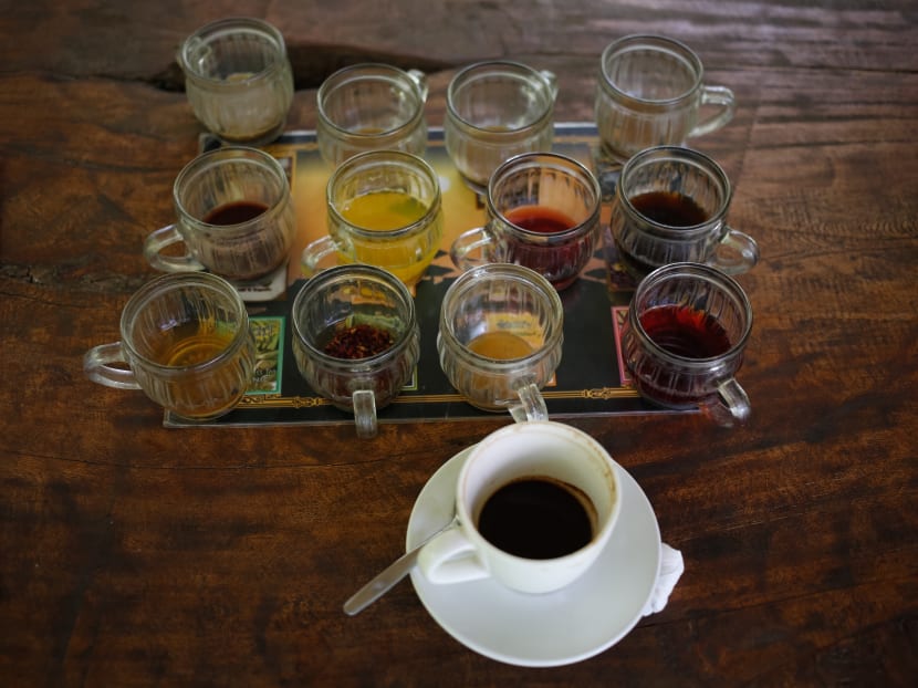 Cups containing various blends of coffee and tea. AFP file photo