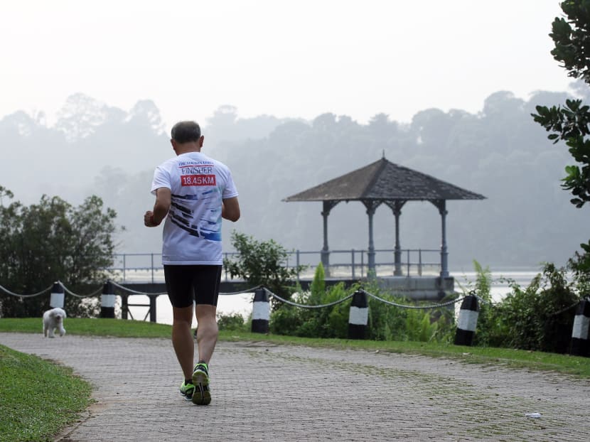 A man in MacRitchie Reservoir. TODAY file photo