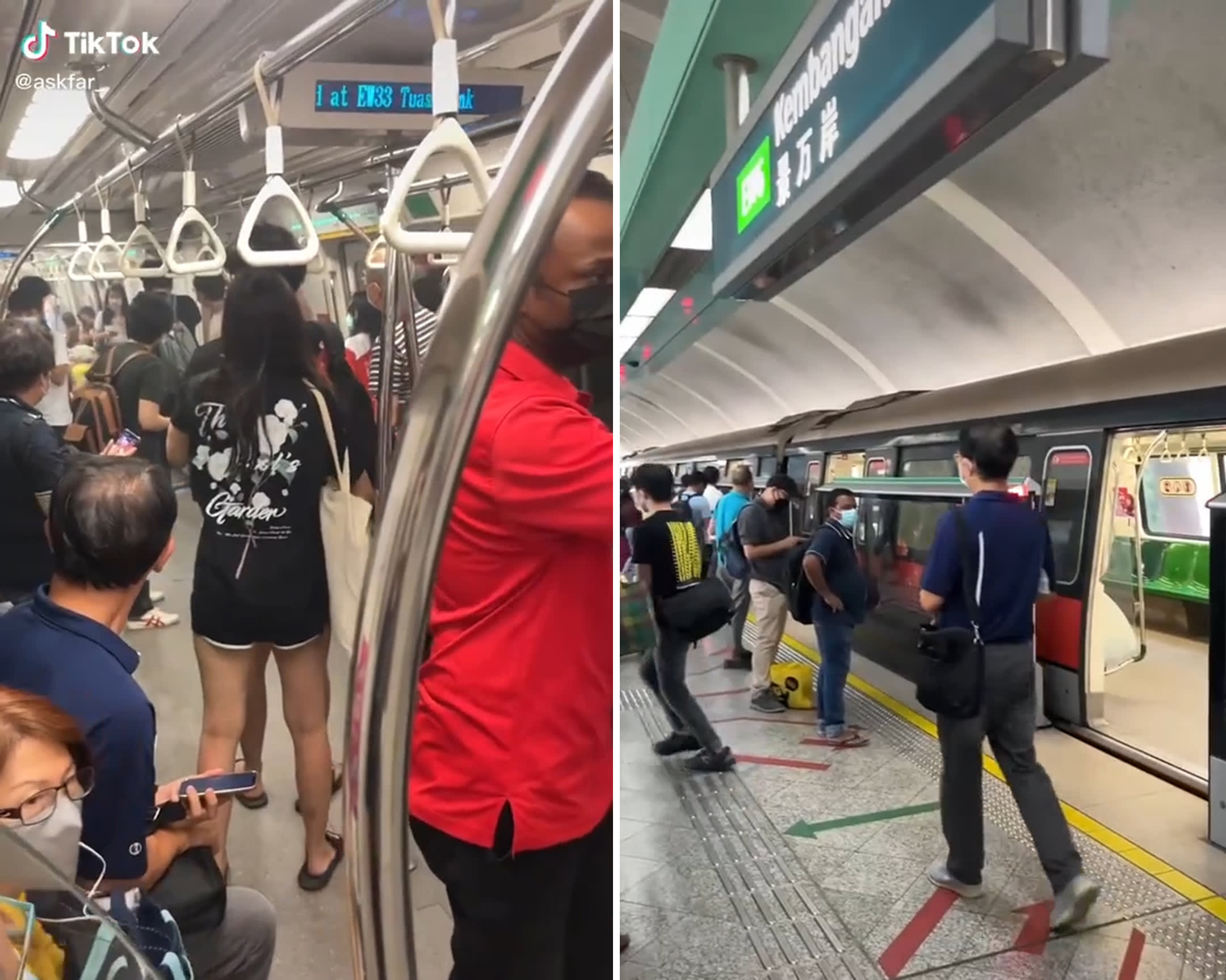 A TikTok user published a video showing what appears to be white smoke filling up the carriage of a train headed in the direction of Tuas Link MRT Station. A TikTok user published a video showing what appears to be white smoke filling up the carriage of a train headed in the direction of Tuas Link MRT Station.