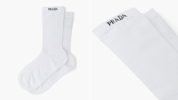 Prada sheer logo online socks