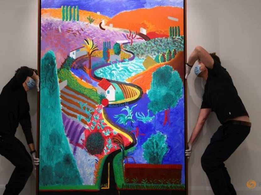 David Hockney masterpiece goes on view ahead of auction, expected to sell for US$35 million David Hockney masterpiece goes on view ahead of auction, expected to sell for US$35 million