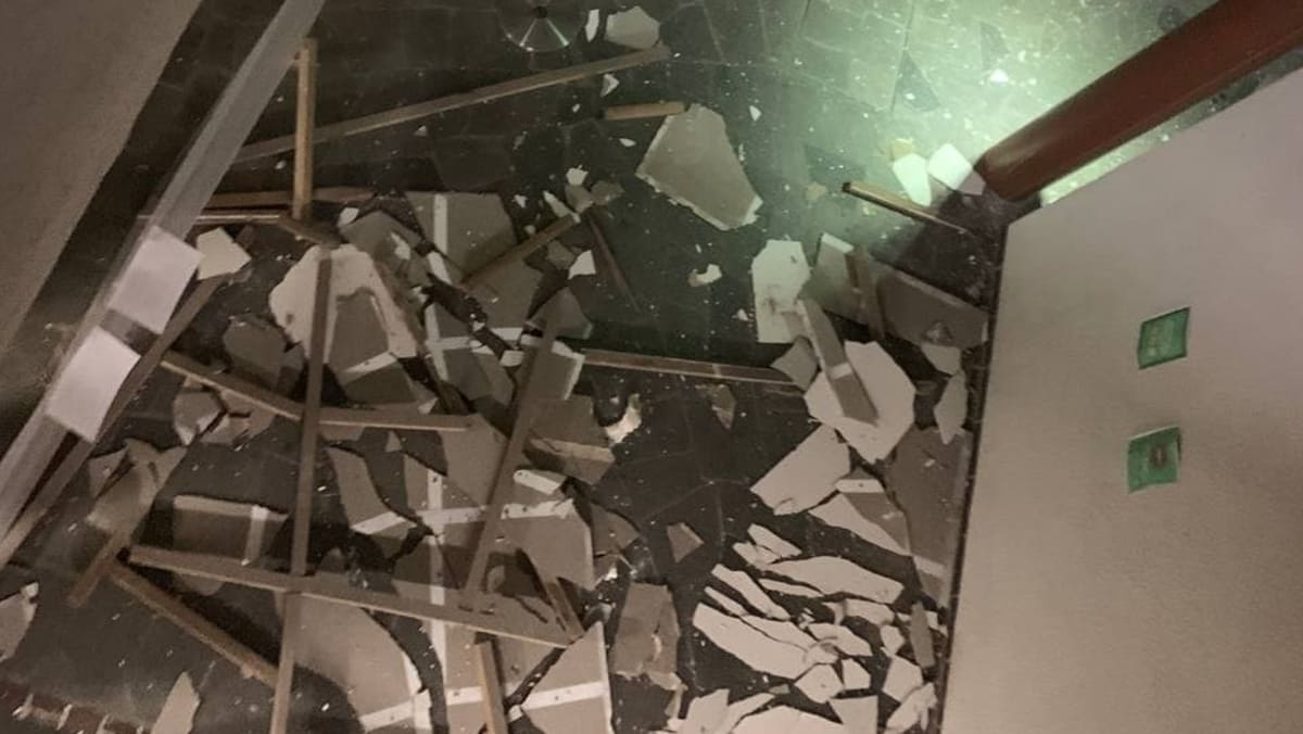 False ceiling collapses at NTU, no injuries reported - CNA