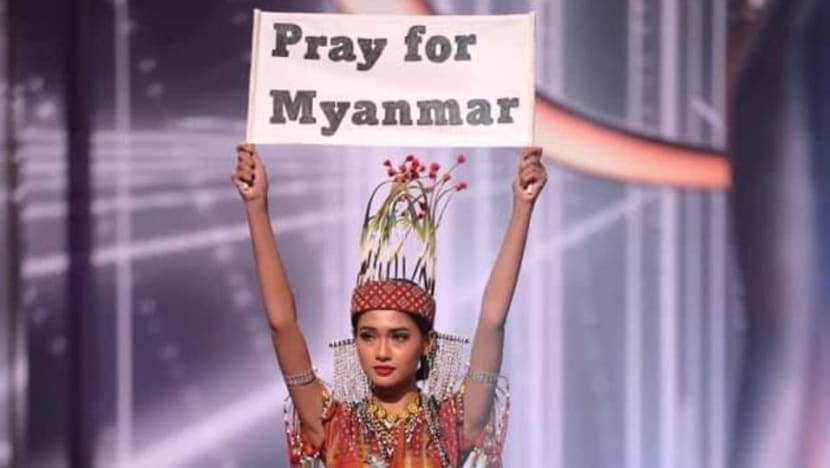 At Miss Universe pageant, Myanmar's contestant pleads: 'Our people are dying' At Miss Universe pageant, Myanmar's contestant pleads: 'Our people are dying'
