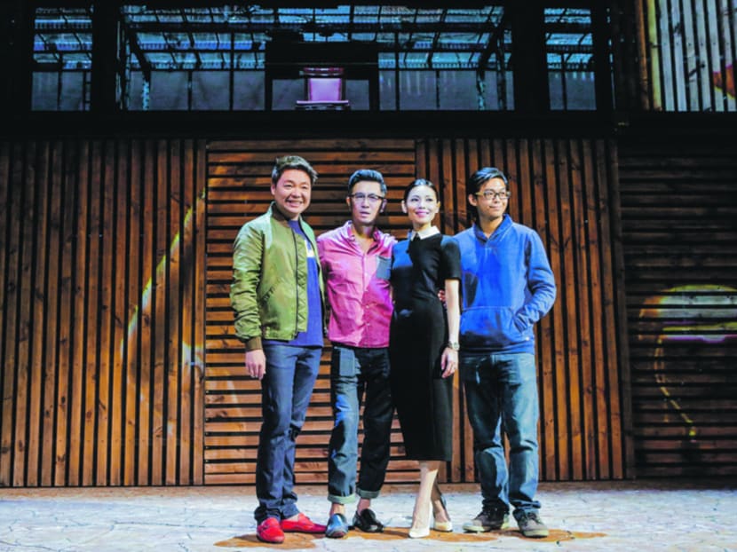 The LKY Musical actors (from left): Sebastian Tan, Adrian Pang, Sharon Au, Benjamin Chow. Photo: Jason Ho
