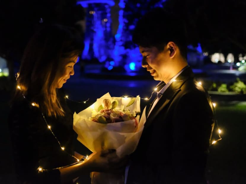 Mr Kevin Goh, 26, spent S$3,500 on his marriage proposal by hiring a planner to organise a romantic evening for him and his girlfriend. Photo: LightSmith/HelpYouMarry