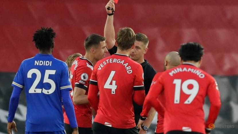 Football: Leicester held by 10-man Southampton Football: Leicester held by 10-man Southampton