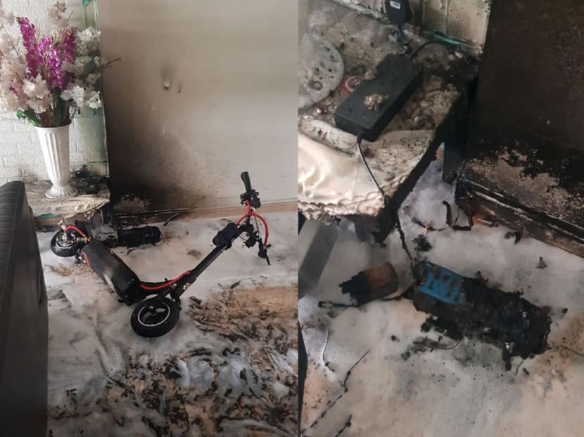 A fire at a Choa Chu Kang Drive flat on Aug 6 which the authorities believed was caused by a PMD left to charge.