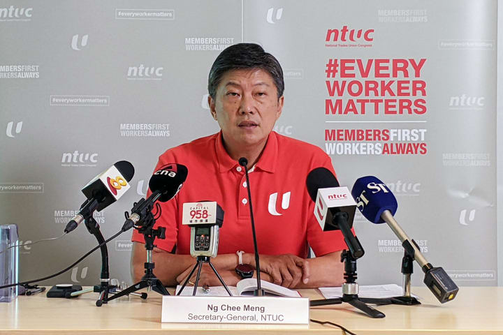 Mr Ng Chee Meng, secretary-general of the National Trades Union Congress, at a media briefing on Feb 7, 2022.