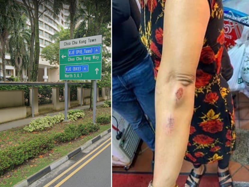 A walkway on Choa Chu Kang Drive where an alleged racist attack took place along a walkway on May 7, 2021.