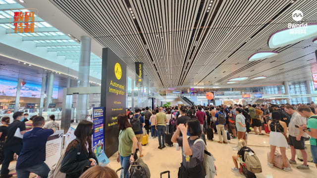 疑似出现系统故障 樟宜机场旅客大排长龙