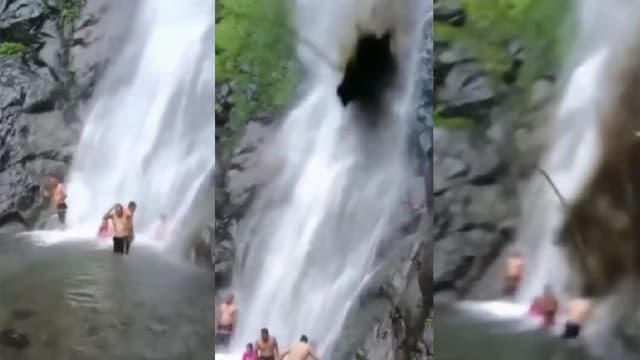 印尼瀑布旅游景点发生土崩 一旅客不幸丧命